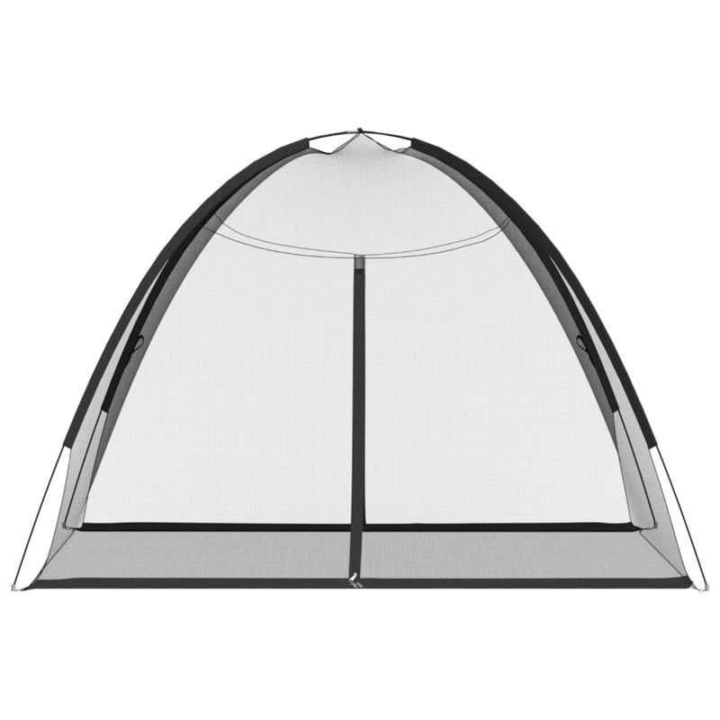 Moustiquaire mongole de lit double avec portes noir 200x150x140 cm