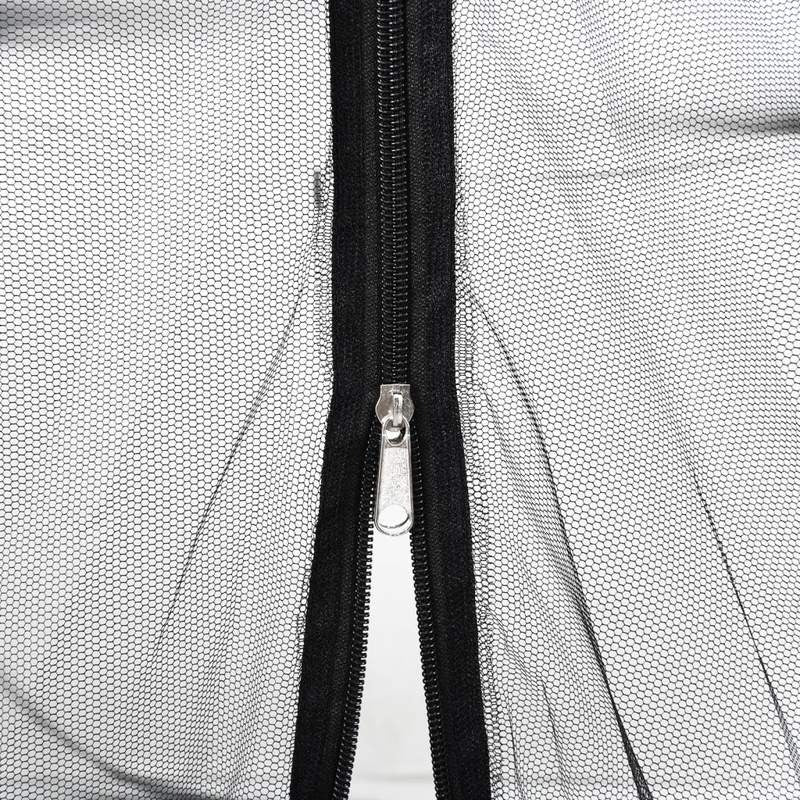 Moustiquaire mongole de lit double avec portes noir 200x150x140 cm