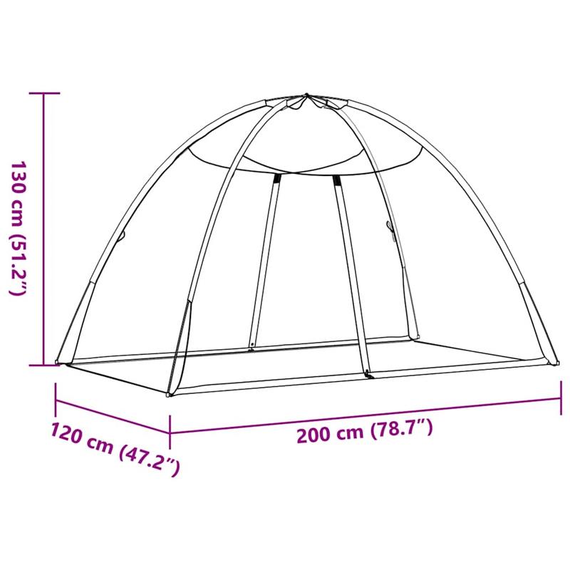 Moustiquaires pyramidales blanche 200X120X130cm avec portes, vue 6