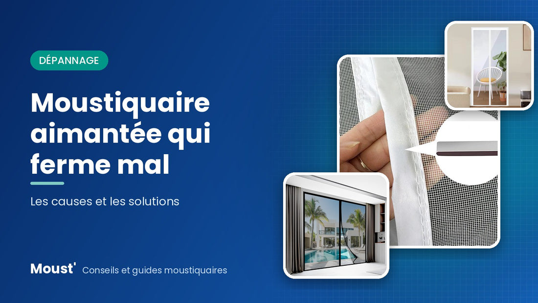 Rideau moustiquaire magnétique avec aimants centraux bien alignés