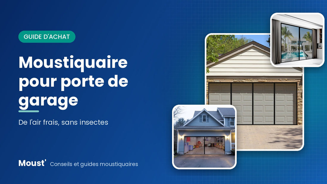Moustiquaire magnétique installée sur une porte de garage