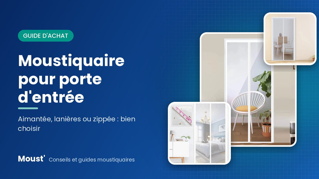 Moustiquaire aimantée posée sur une porte d'entrée