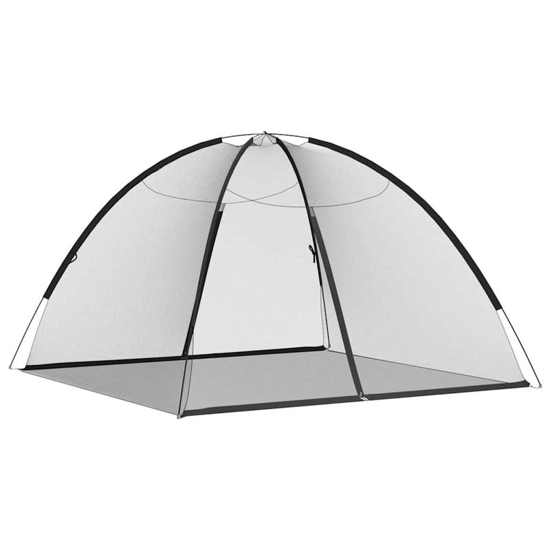 Moustiquaire mongole noire avec portes, 200x200x135 cm