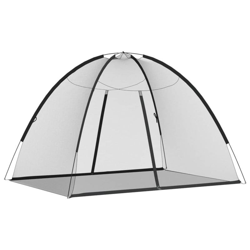Moustiquaire mongole de lit double avec portes noir 200x150x140 cm