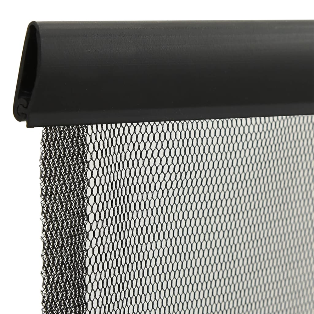 Moustiquaire de porte avec rideau en maille noir