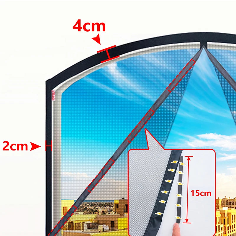 Moustiquaire de porte-fenêtre arquée