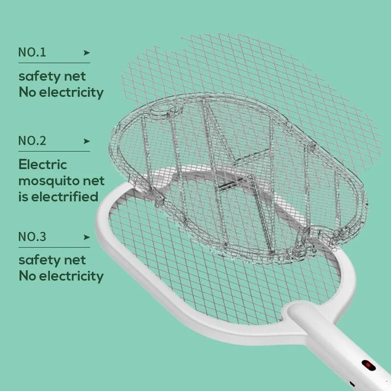 3 In 1 Electric Mosquito Swatter Mosquito Killer Lamp Killer Insect Killer 3000V Type-C Rechargeable Mosquito Killer Fly Killer