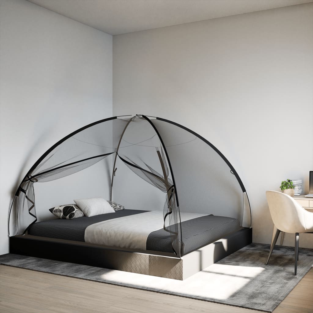Moustiquaire 2 portes 200 x 180 x 135 cm Noir