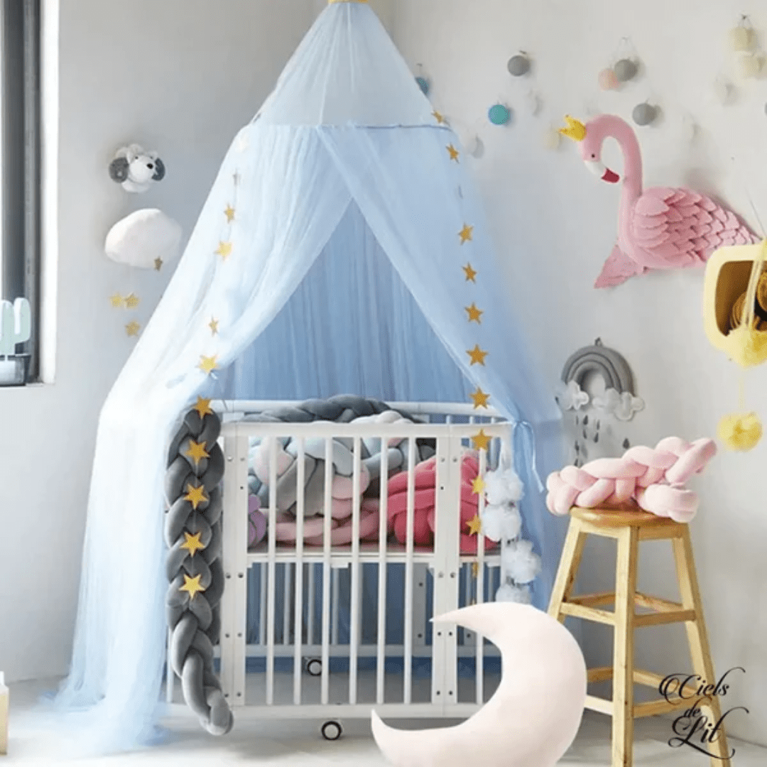 Moustiquaire couronne de princesse en maille bleu, vue 3