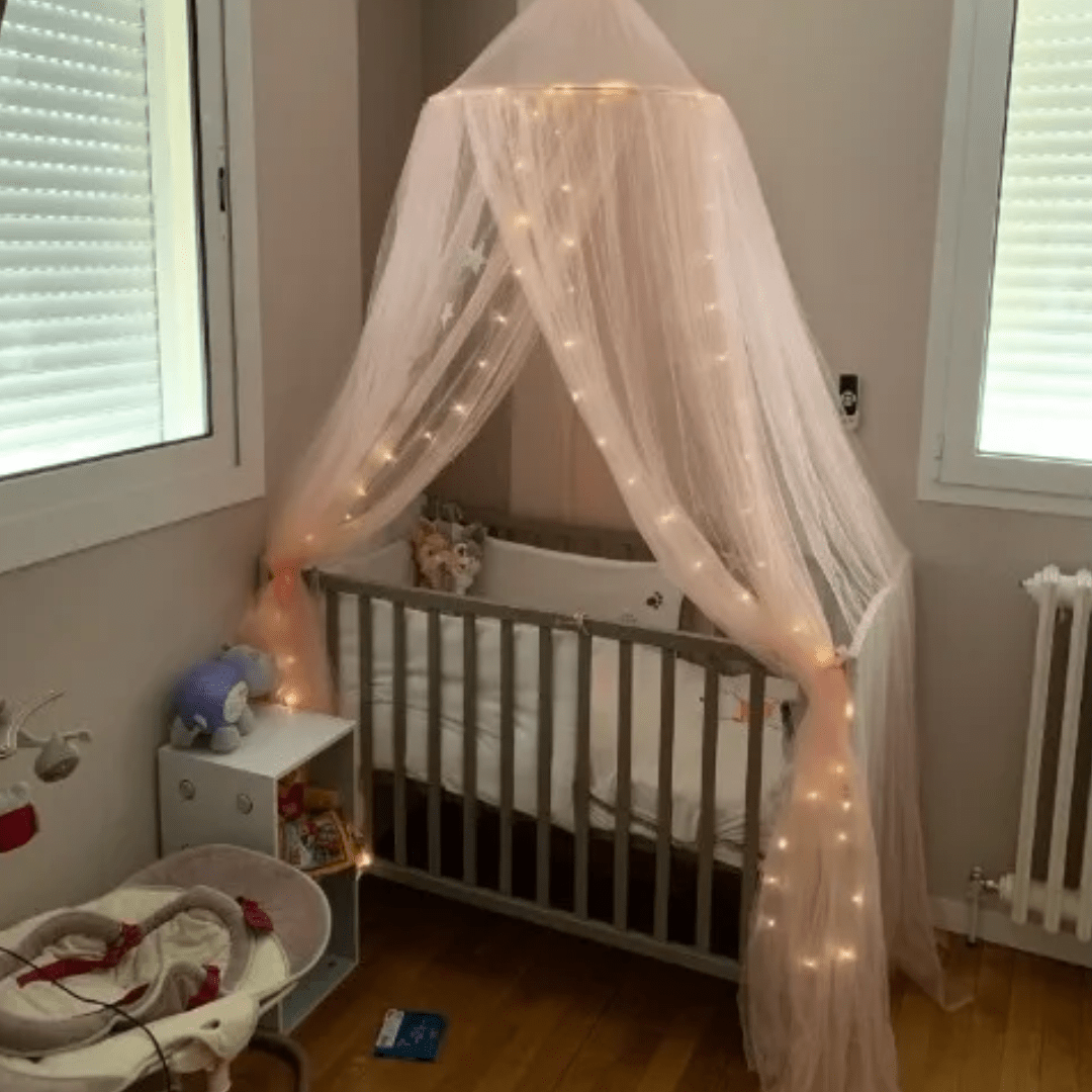 Moustiquaire couronne de princesse en maille rose, vue 3