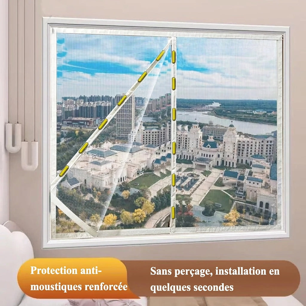 Moustiquaire fenêtre aimantée blanche sur mesure, vue 12