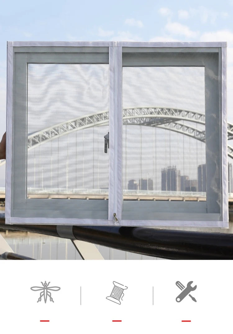 Moustiquaire fenêtre blanche à fermeture éclair, vue 6