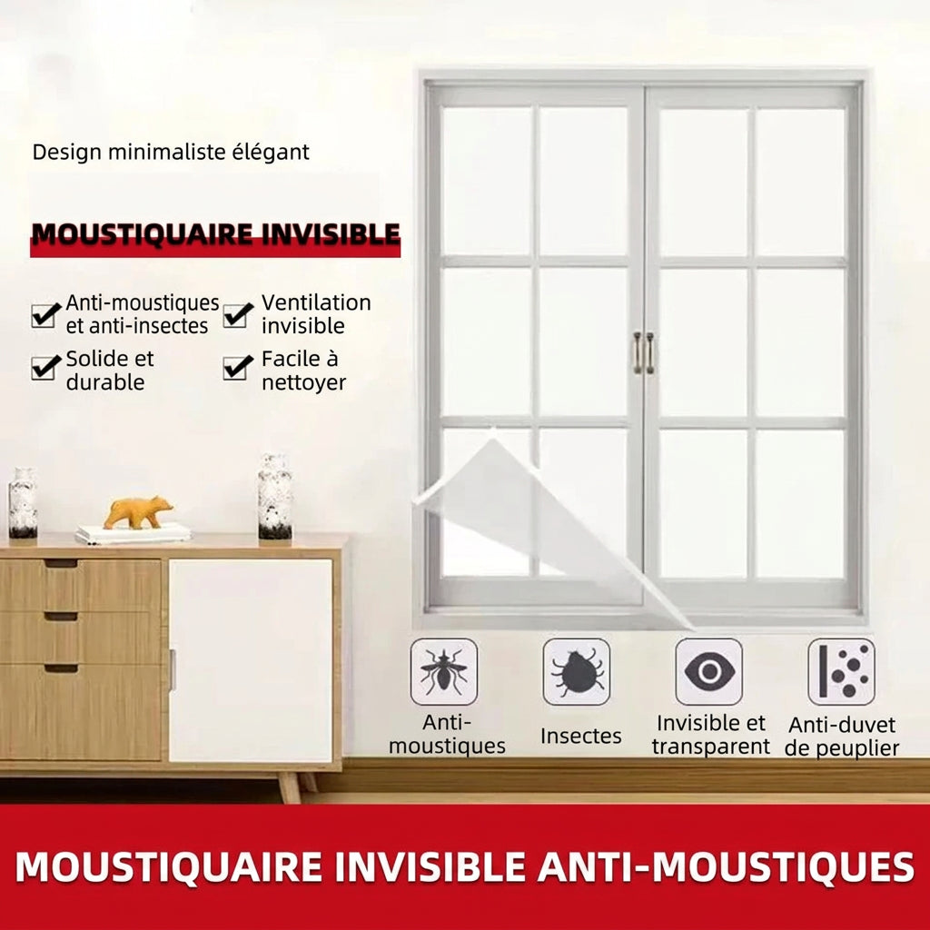 Moustiquaire fenêtre grise sur mesure à bordure scratch, vue 3