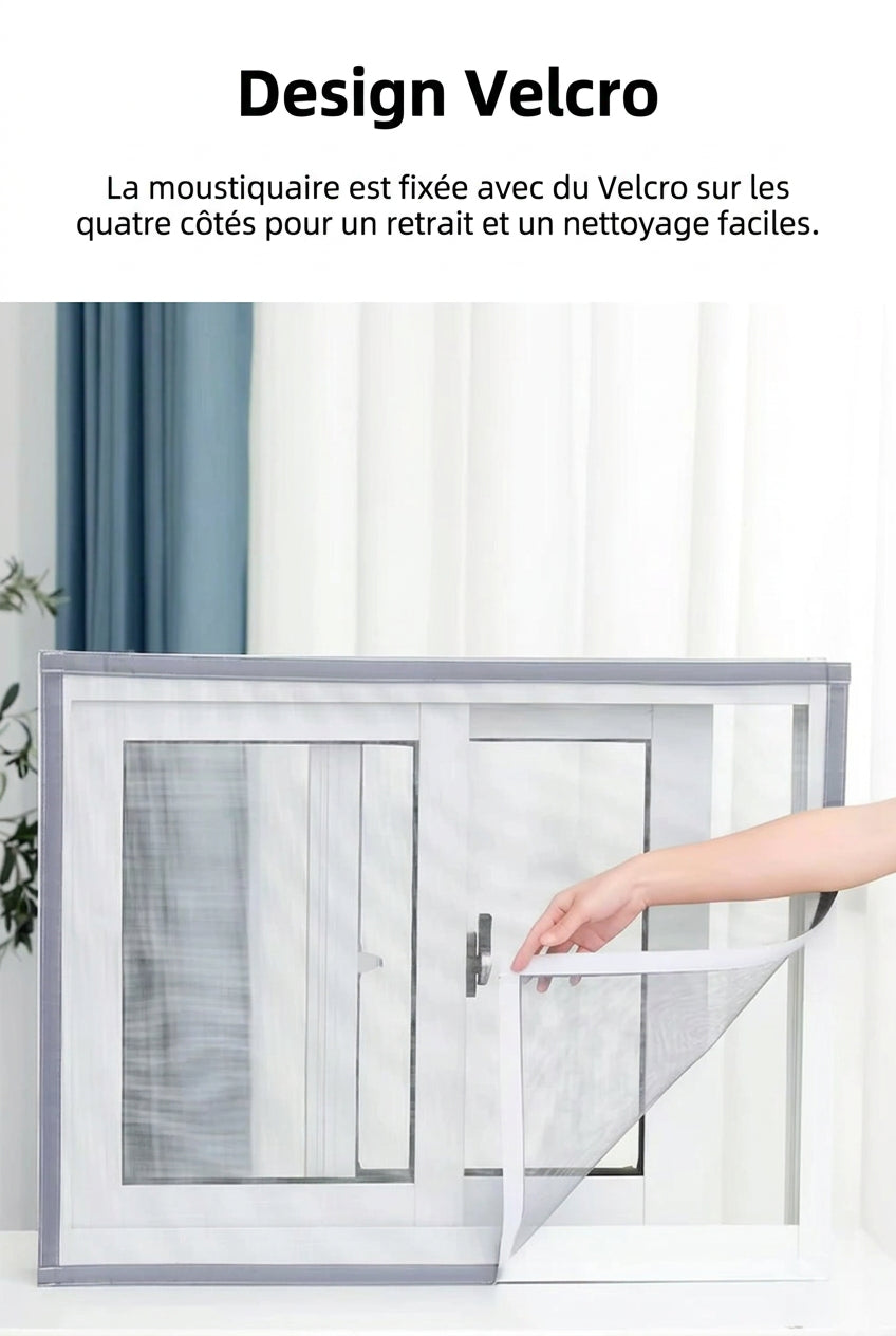 Moustiquaire fenêtre grise sur mesure à bordure scratch, vue 7