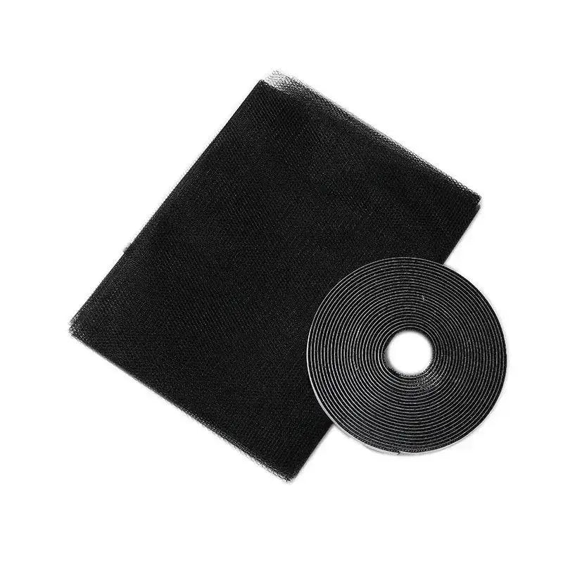 Moustiquaire fenêtre invisible autocollante 130 x 150 cm (lot de 3), noir