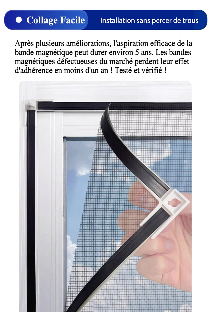 Moustiquaire fenêtre magnétique amovible en tulle, vue 11