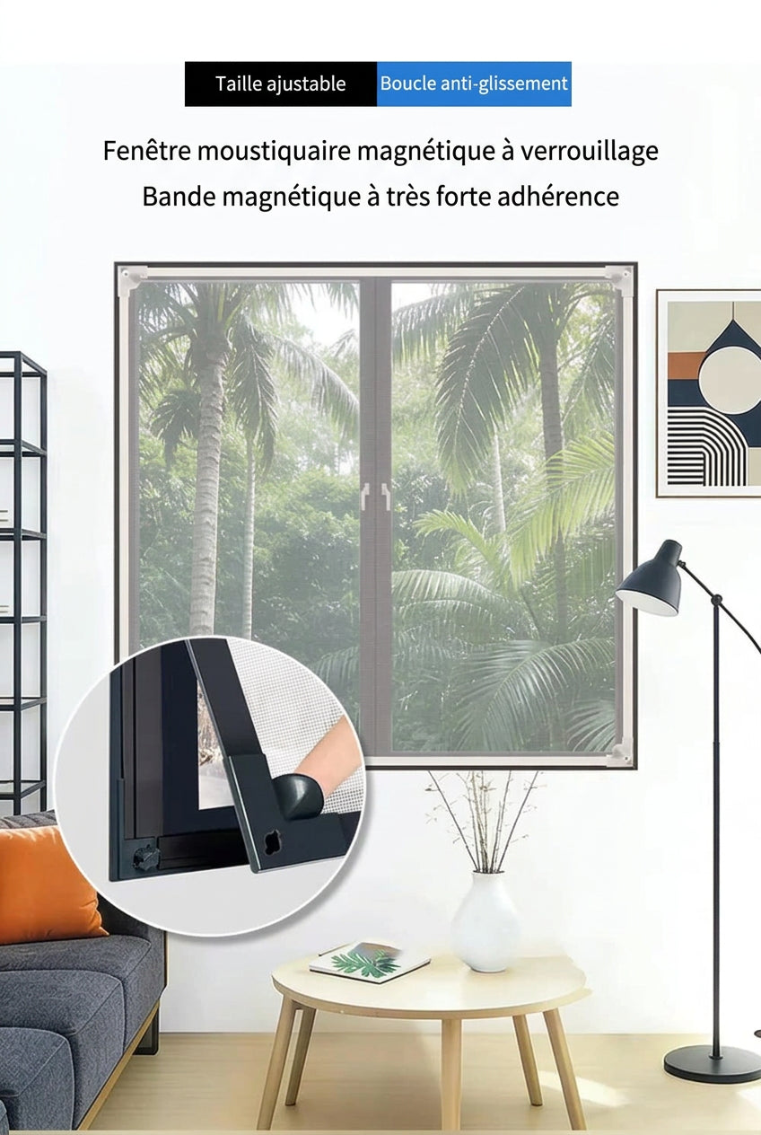 Moustiquaire fenêtre magnétique amovible en tulle, vue 7
