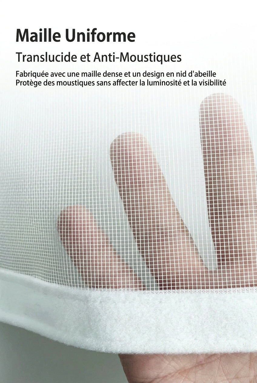 Moustiquaire fenêtre zippée sans perçage grandes dimensions, vue 6