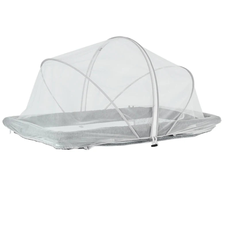 Moustiquaire lit bébé universelle à double fermeture éclair, gris clair