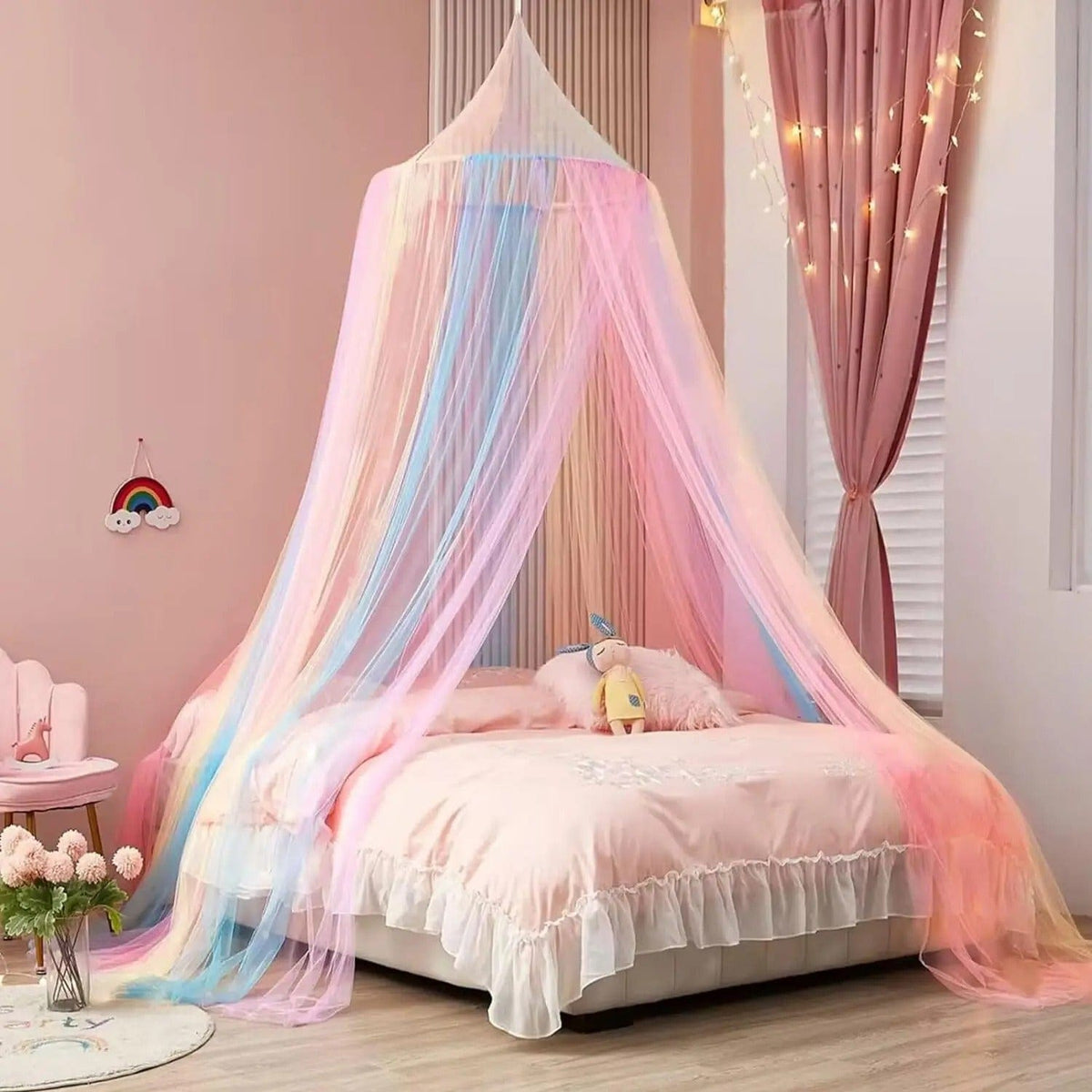 Moustiquaire lit enfant arc-en-ciel, vue 2