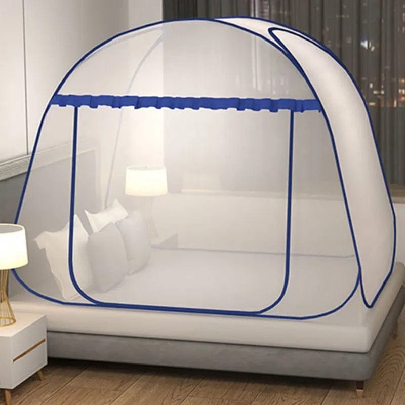 Moustiquaire portable tente de camping pliable, bleu