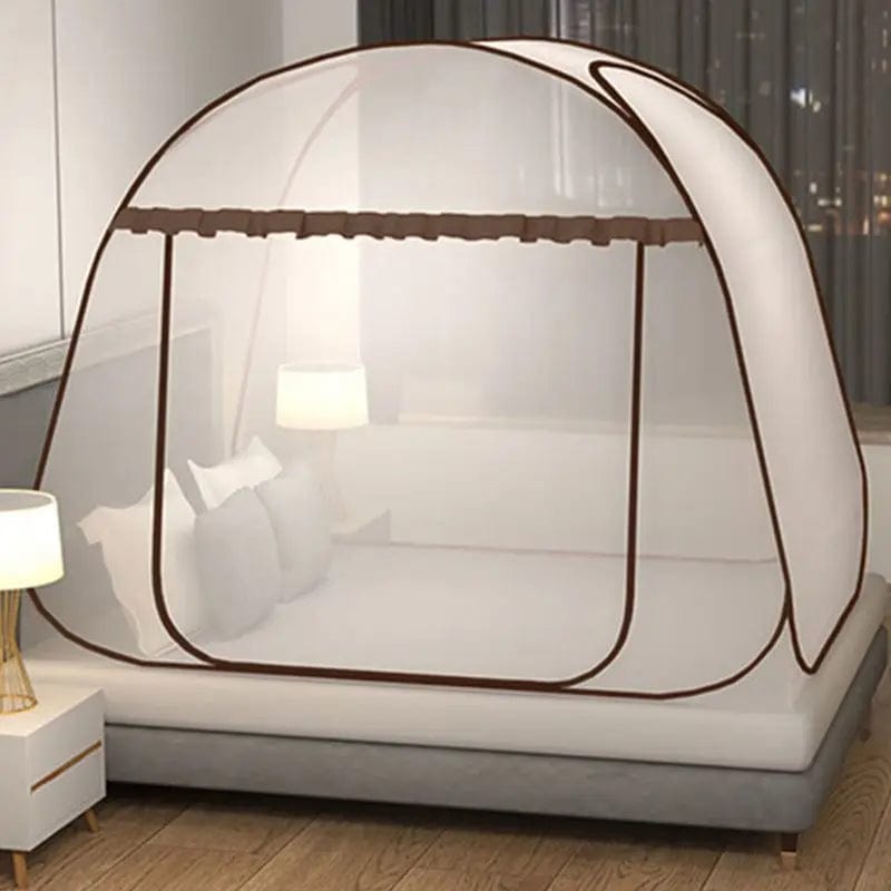 Moustiquaire portable tente de camping pliable, marron