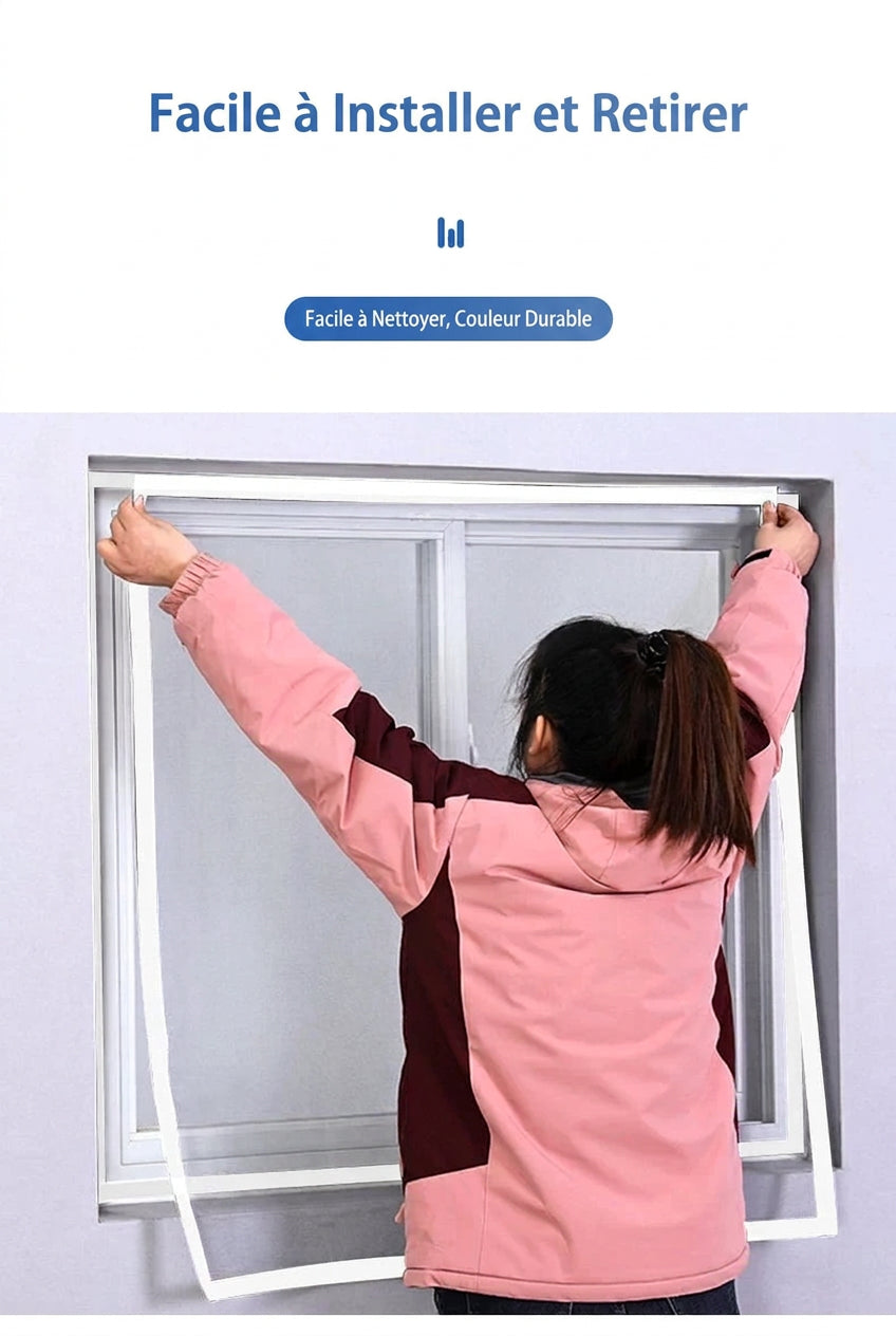 Moustiquaire porte-fenêtre blanche sur mesure à scratch, vue 11