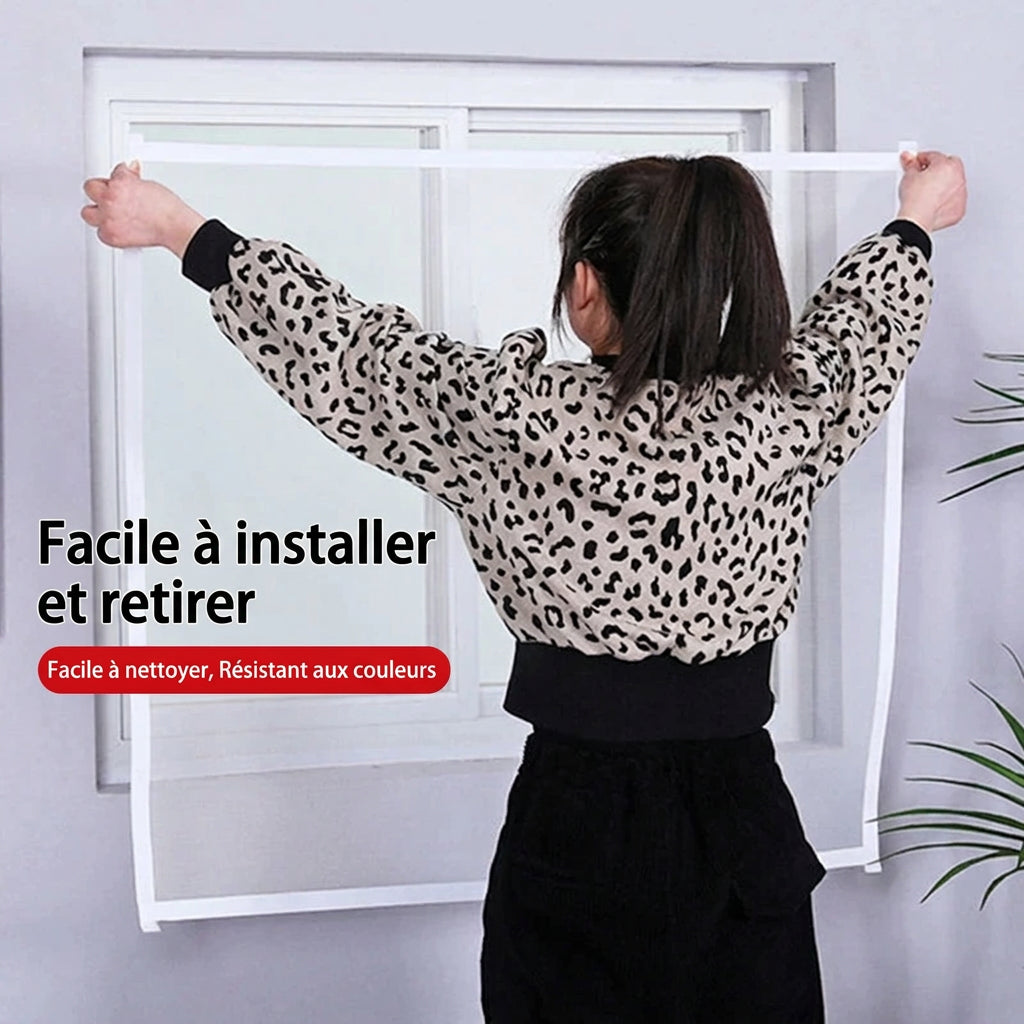 Moustiquaire porte-fenêtre blanche sur mesure à scratch, vue 6
