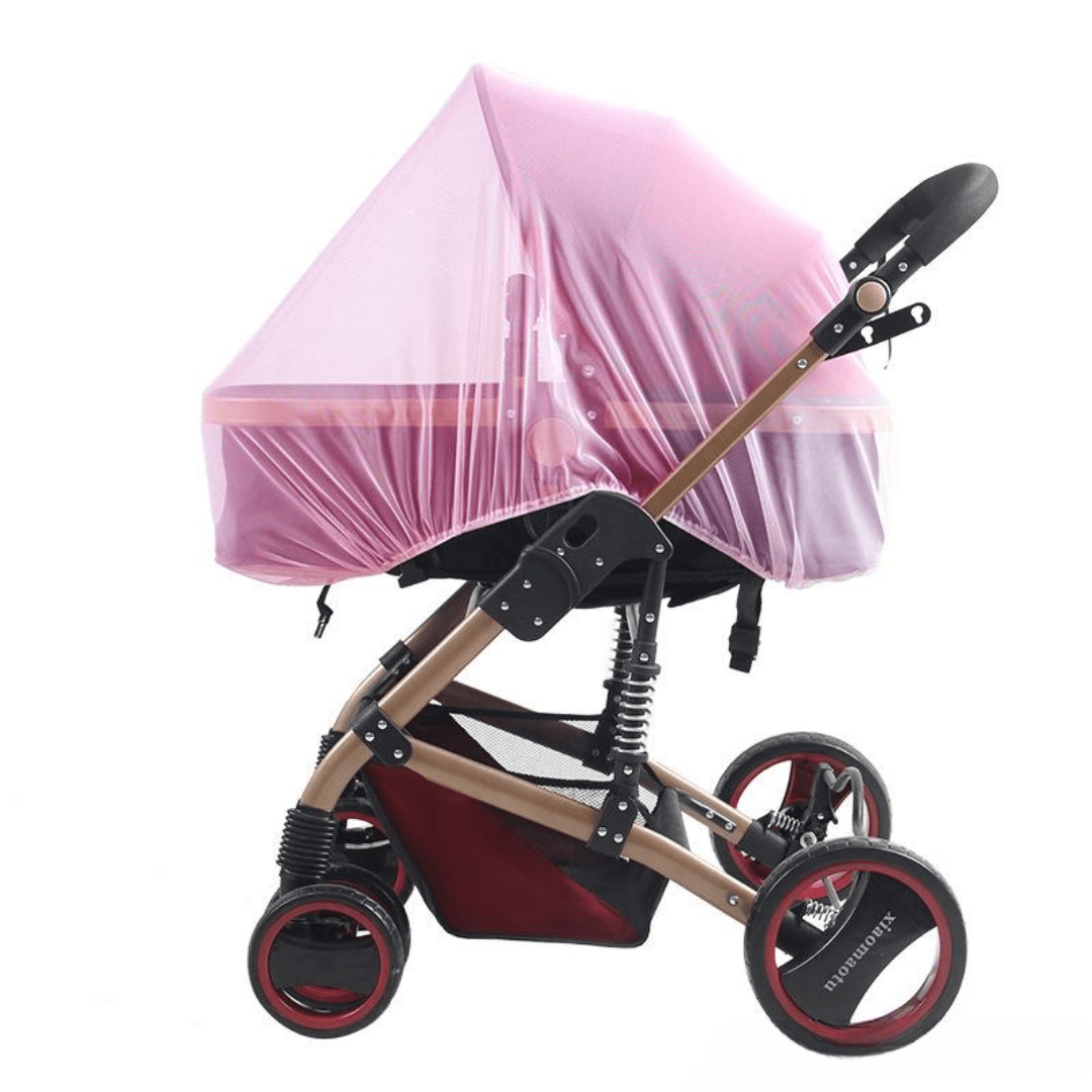 Moustiquaire pour poussette de bébé, rose