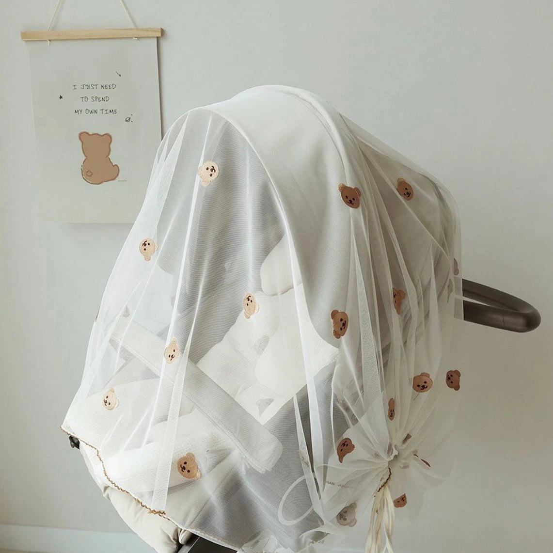 Moustiquaire poussette motif ourson
