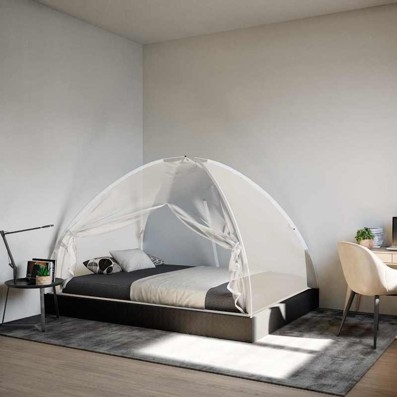 Moustiquaires pyramidales blanche 200X120X130cm avec portes, blanche