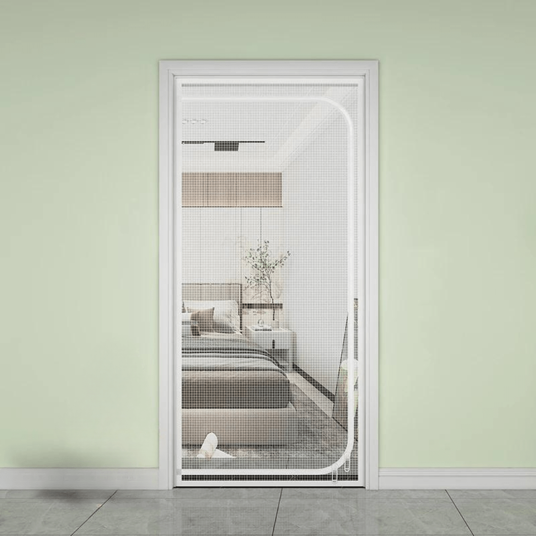 Porte moustiquaire rideau blanc avec fermeture à glissière