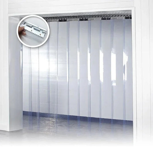 Rideau à lanières PVC transparent anti-insectes, transparent