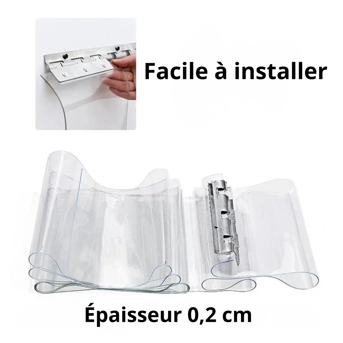 Rideau à lanières PVC transparent anti-insectes