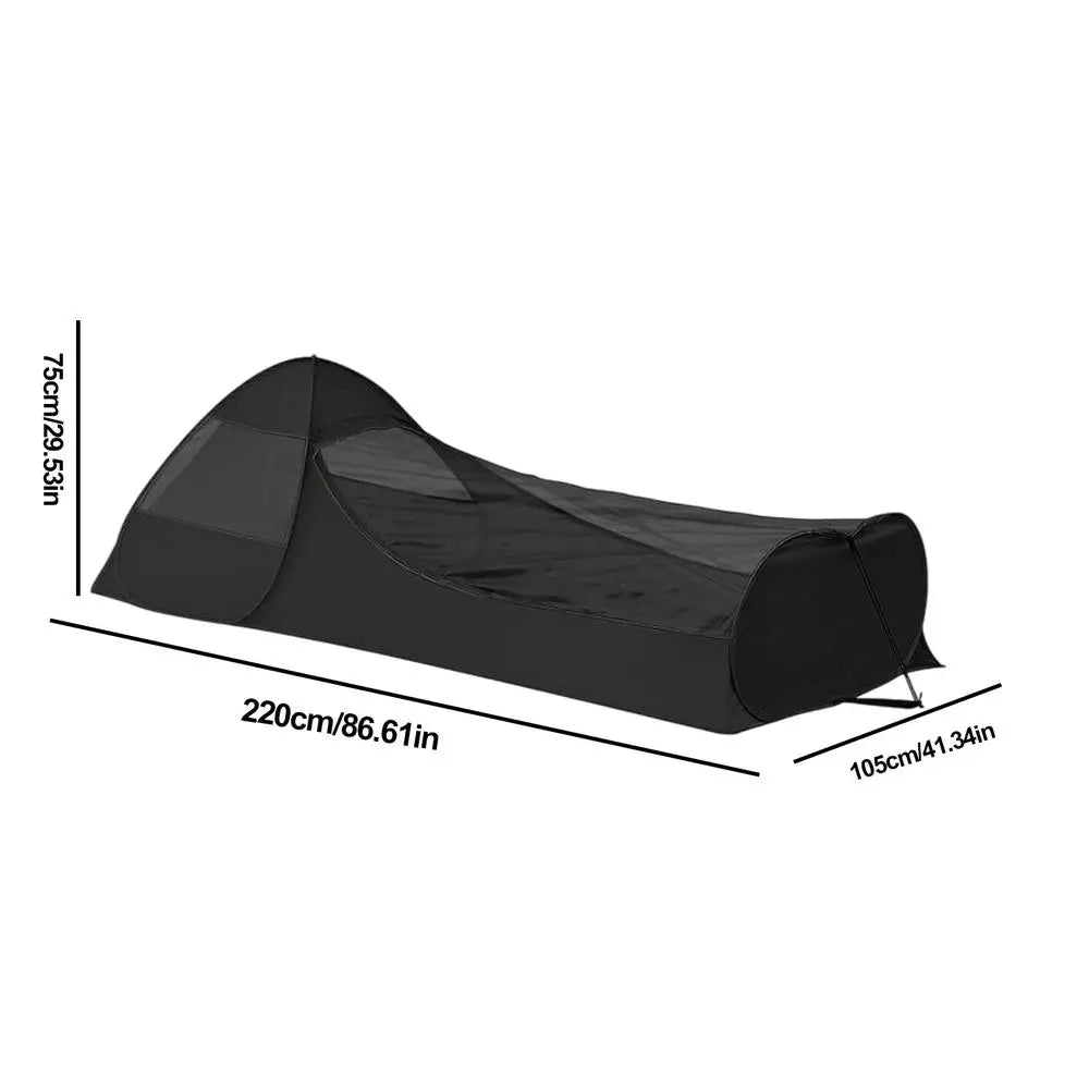 Sac de couchage moustiquaire pop-up, noir