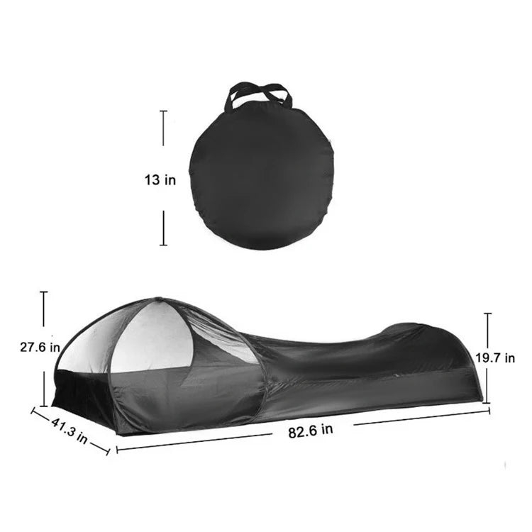 Tente de camping en maille moustiquaire, noir